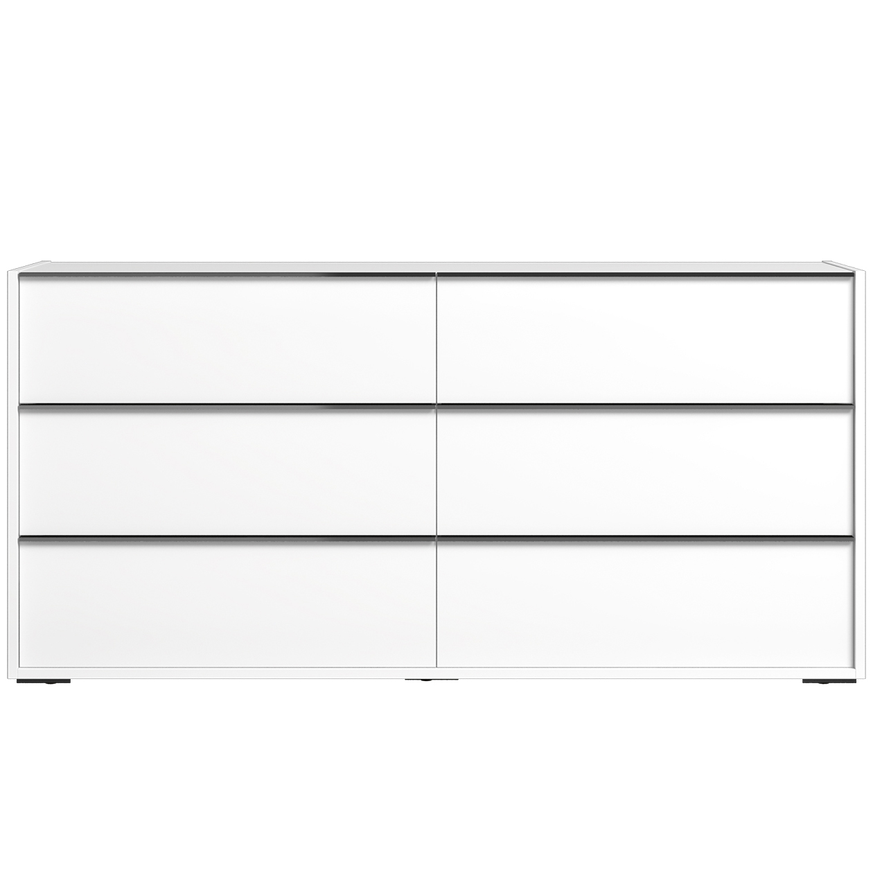 Комод широкий Status Luna, 6 ящиков, цвет White, размер 160x49x77 см (LUBWHCM01)LUBWHCM01