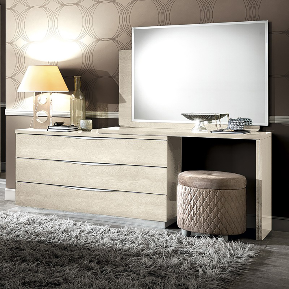 Стол туалетный с комодом 3 ящ. Camelgroup Platinum sabbia, цвет: янтарная береза, 225x49x79 см (136TOI.7BS)136TOI.7BS