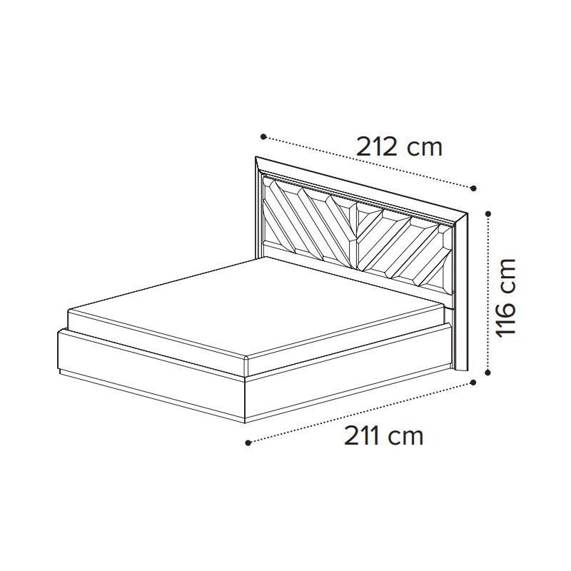 Кровать Camelgroup Elite silver, двуспальная, 180х200 см, мягкое изголовье Nabuk 12, цвет: серебристая береза (165LET.08PL)165LET.08PL