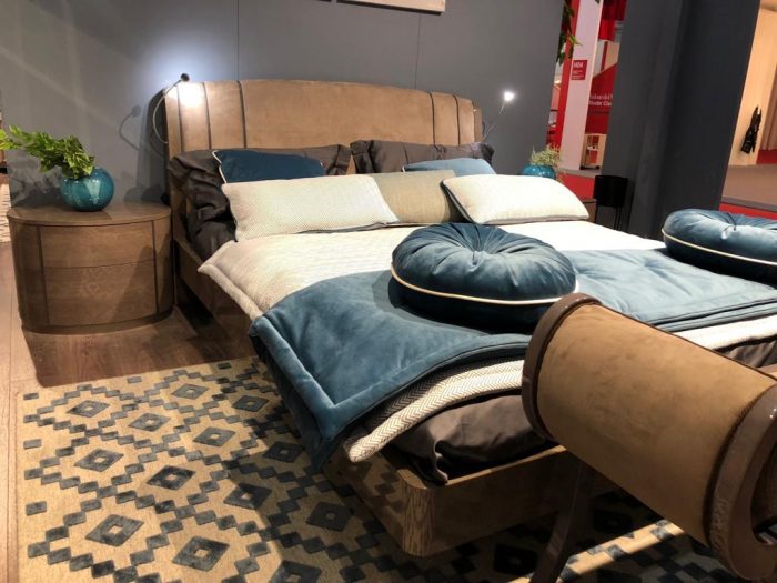 Кровать Trendy Camelgroup Maia, ткань Nabuk col. 12, 180x200 см, цвет: серебристая береза (154LET.10PL)154LET.10PL