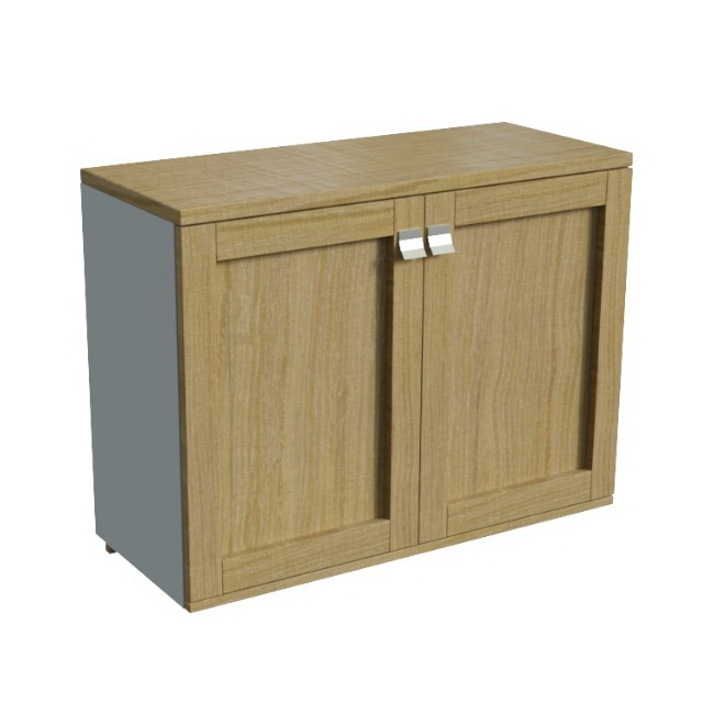 Греденция 2 двери (каркас серый) Multi-Office Lion white, размер 90x40x71 см, цвет: дуб светлый25400