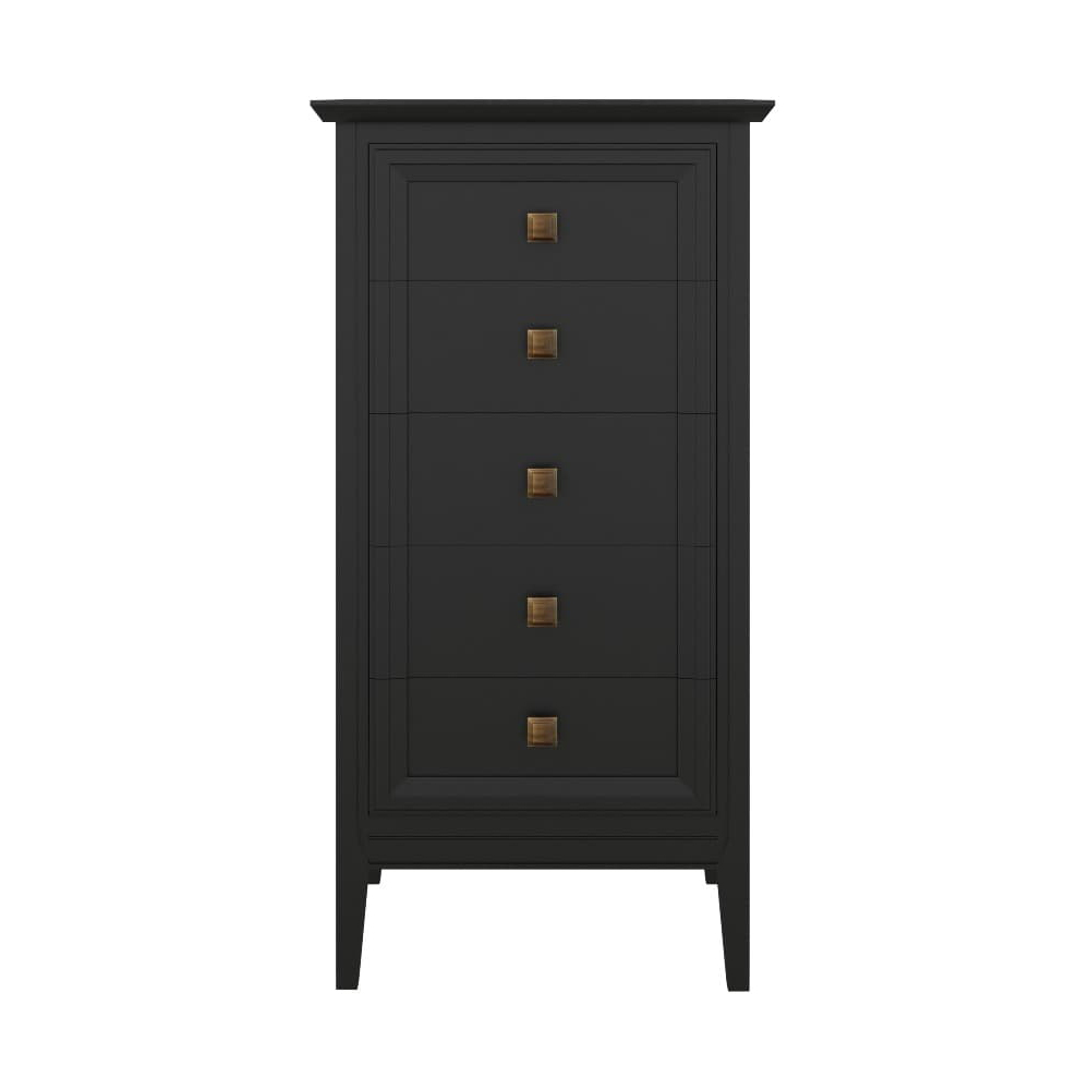 Комод Tesoro Black, высокий, 5 ящиков, 58x48x107 см, цвет: черный (T315BL)T315BL