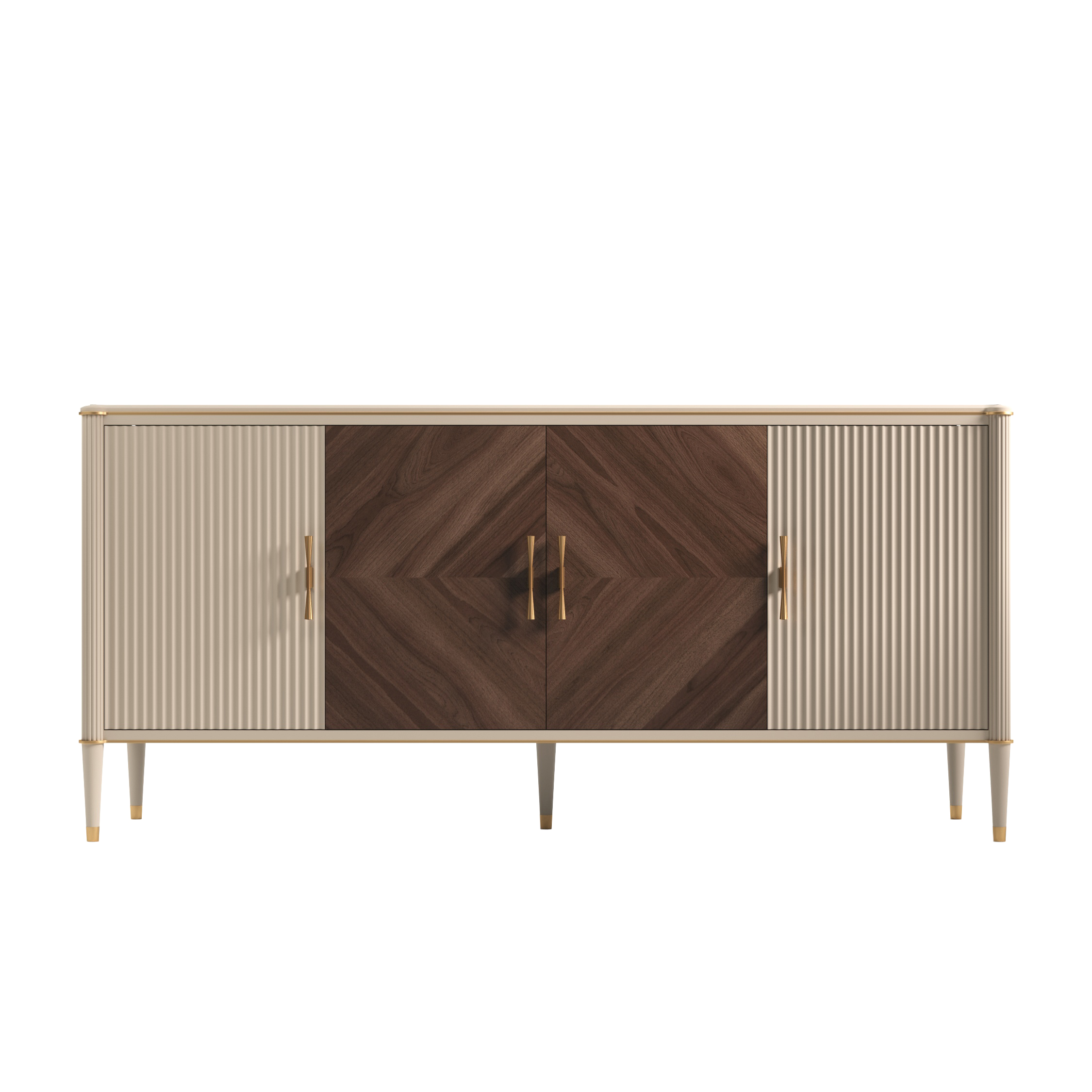 Комод-прилавок Timber Венеция, 4 дверный, 190x45x89 см, цвет: Меланж/Орех американский (Т-108/ML/NA)Т-108/ML/NA