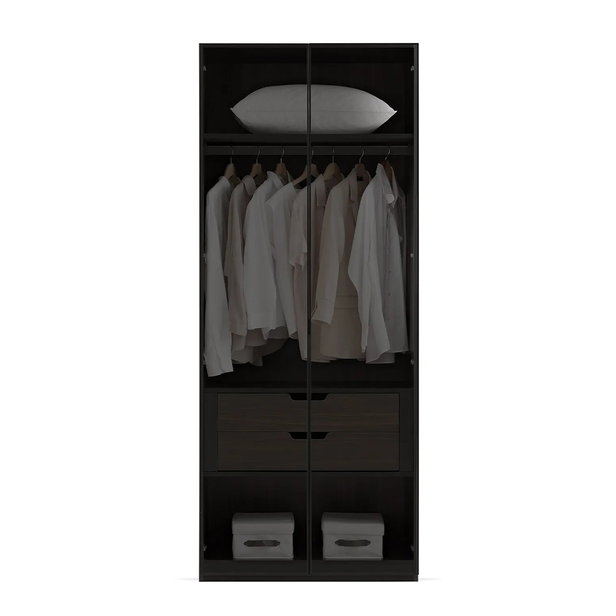 Шкаф платяной Enza Home Parma, 2-дверный, со стеклянными дверцами, размер 90x61x222 см55555000002852 Шкаф платяной Enza Home Parma, 2-дверный, со стеклянными дверцами, размер 90x61x222 см55555000002852