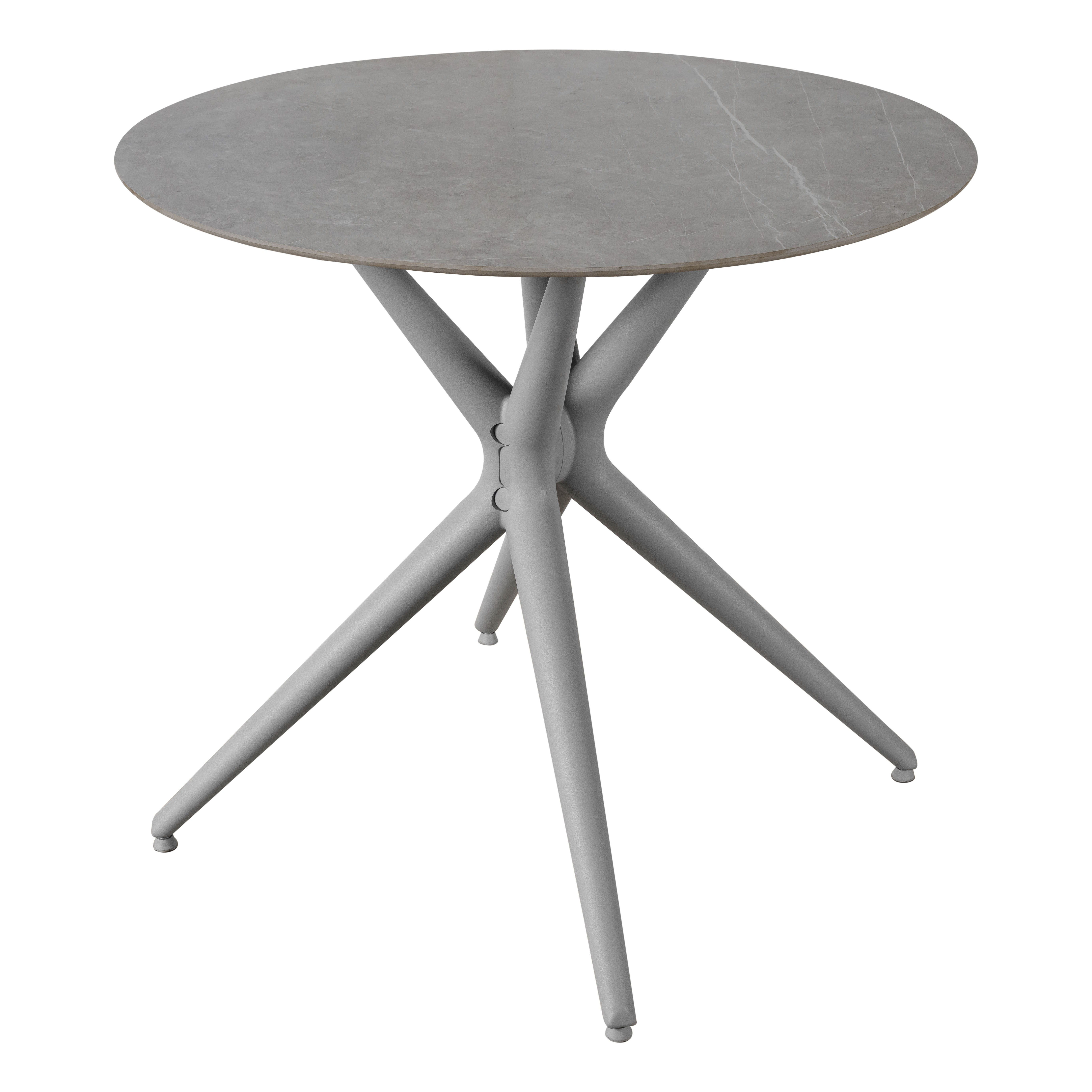 Стол обеденный JET-CERAMIC, столешница круглая, ножки-пластик, скошенная кромка, размер 80х80х77 см