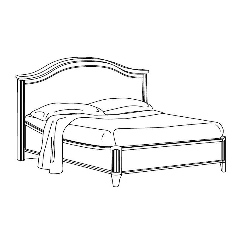 Кровать Nostalgia Bianco Antico, односпальная, без изножья, цвет: белый антик, 120x200 см (085LET.27BA)085LET.27BA