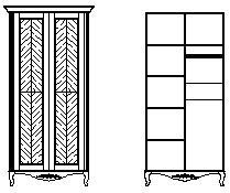 Шкаф платяной Timber Неаполь, 2-х дверный с полками 114x65x227 см цвет: янтарь (T-522П)T-522П