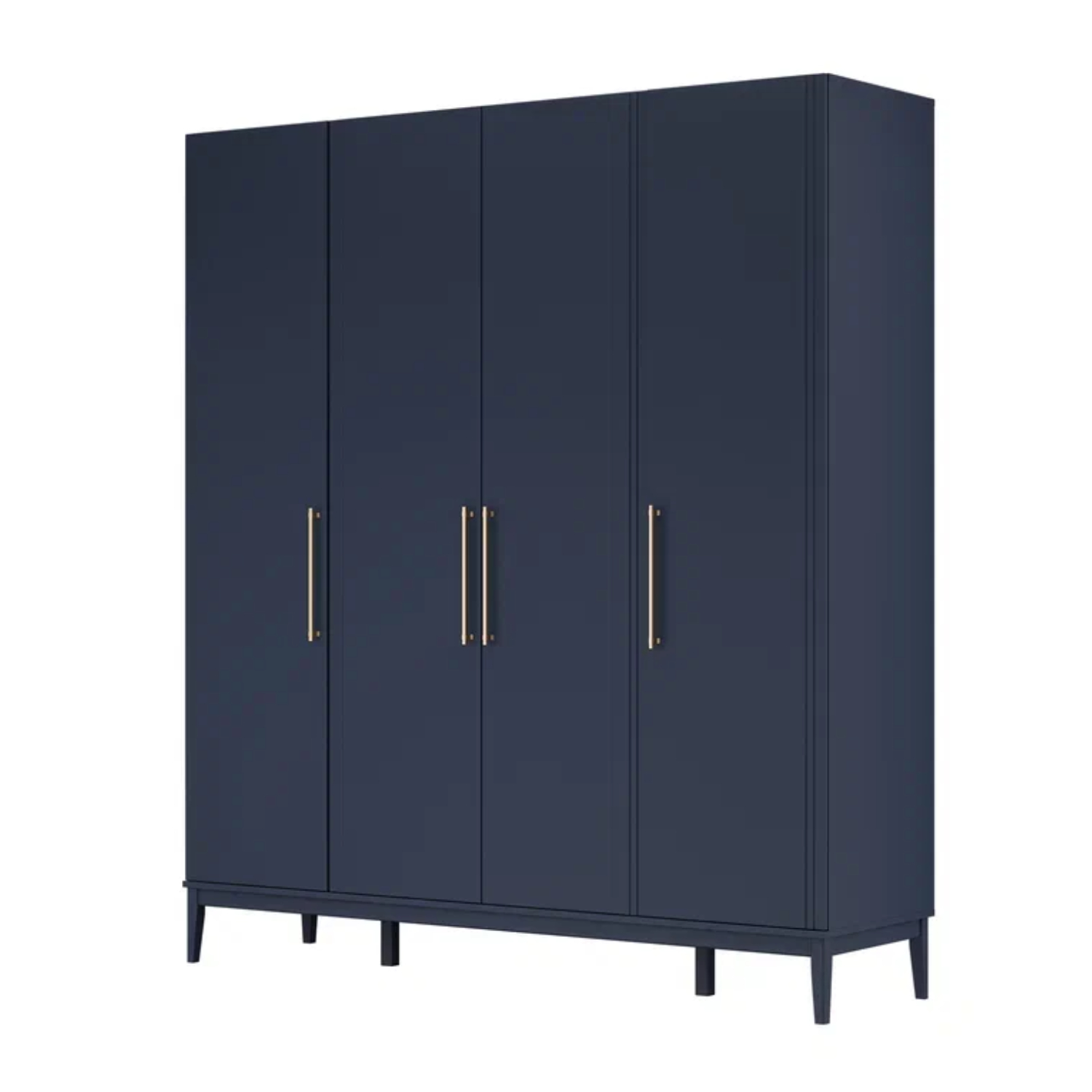 Шкаф платяной Bravo Джали, четырехдверный, цвет; тёмный лазурный, размер 195х55х220 см