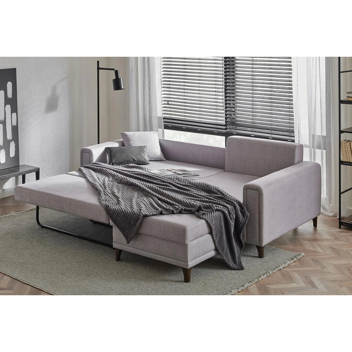 Диван-кровать Enza Home Maris, угловой, правый, цвет 14212 Mavi, размер 257х206х87 см Диван-кровать Enza Home Maris, угловой, правый, цвет 14212 Mavi, размер 257х206х87 см