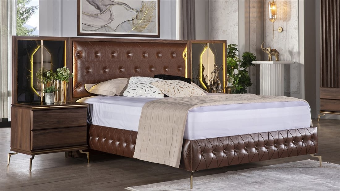 Кровать Bellona Montego, с подъемным механизмом, цвет: коричневый (MONT-25-160+MONT-160х200)MONT-25-()+MONT-()