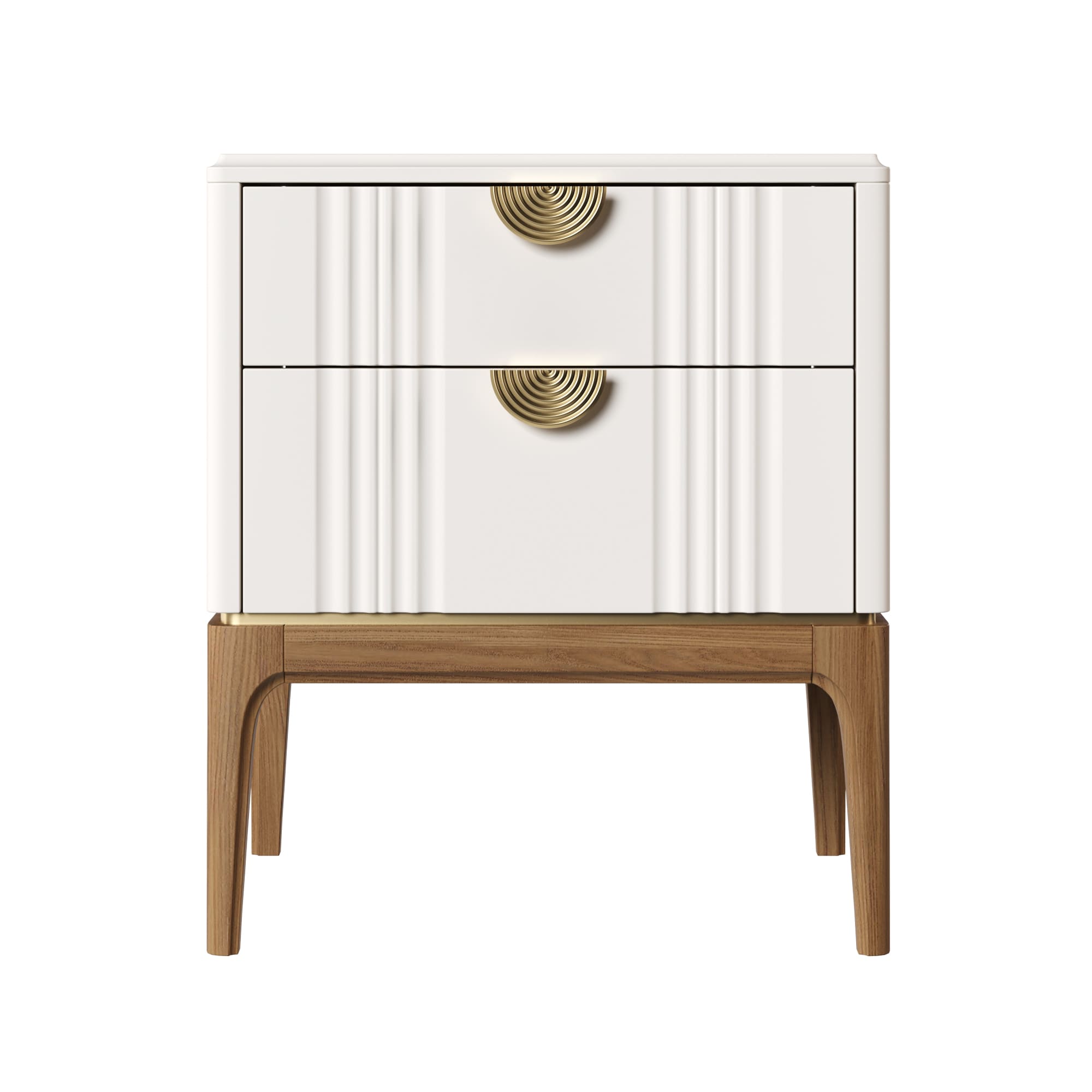 Тумбочка прикроватная Bari White, 2 ящика, 52х45х62 см, цвет: белый (BR302W)BR302W Тумбочка прикроватная Bari White, 2 ящика, 52х45х62 см, цвет: белый (BR302W)BR302W