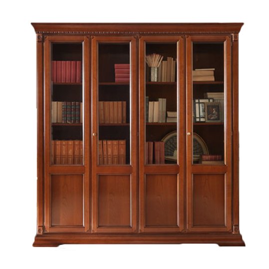 Шкаф книжный Prama Palazzo Ducale ciliegio, 4-х дверный, цвет: вишня, 204x42x214 см (71CI04LB)71CI04LB