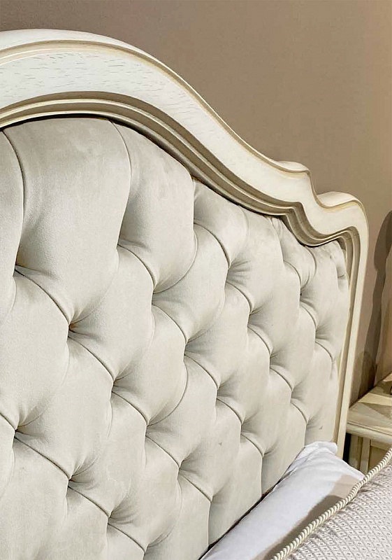 Кровать Camelgroup Verdi, 160х200 см, ткань Aquos 3 Cream (кат В), цвет: avorio patinado, размер 173х214х135 (169LET.03AV)169LET.03AV