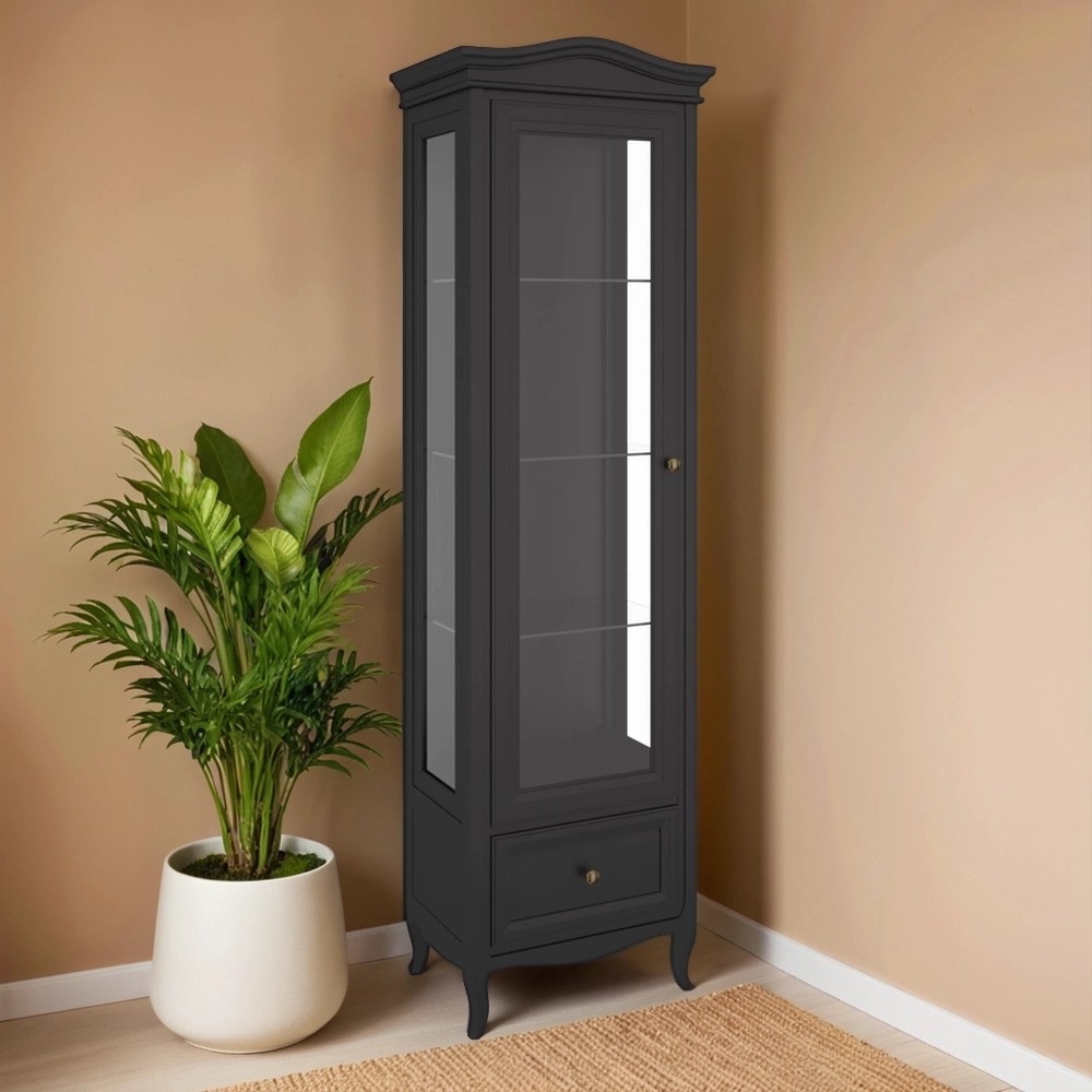 Витрина Aletan Majessa, 65х40х211 см, цвет: чёрный (M601L/BL)M601L/BL Витрина Aletan Majessa, 65х40х211 см, цвет: чёрный (M601L/BL)M601L/BL