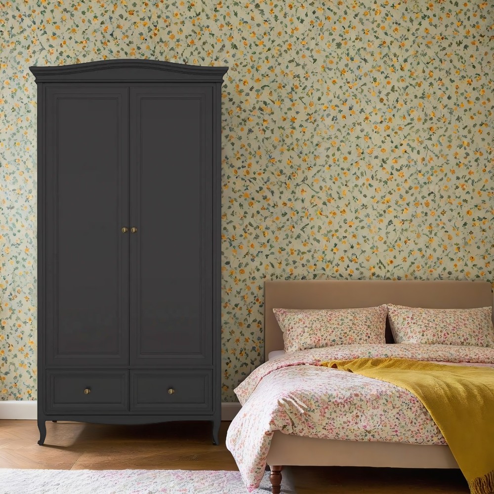 Шкаф 2-х дверный Aletan Majessa, 105х58х211 см, цвет: чёрный (M802BL )M802BL Шкаф 2-х дверный Aletan Majessa, 105х58х211 см, цвет: чёрный (M802BL )M802BL