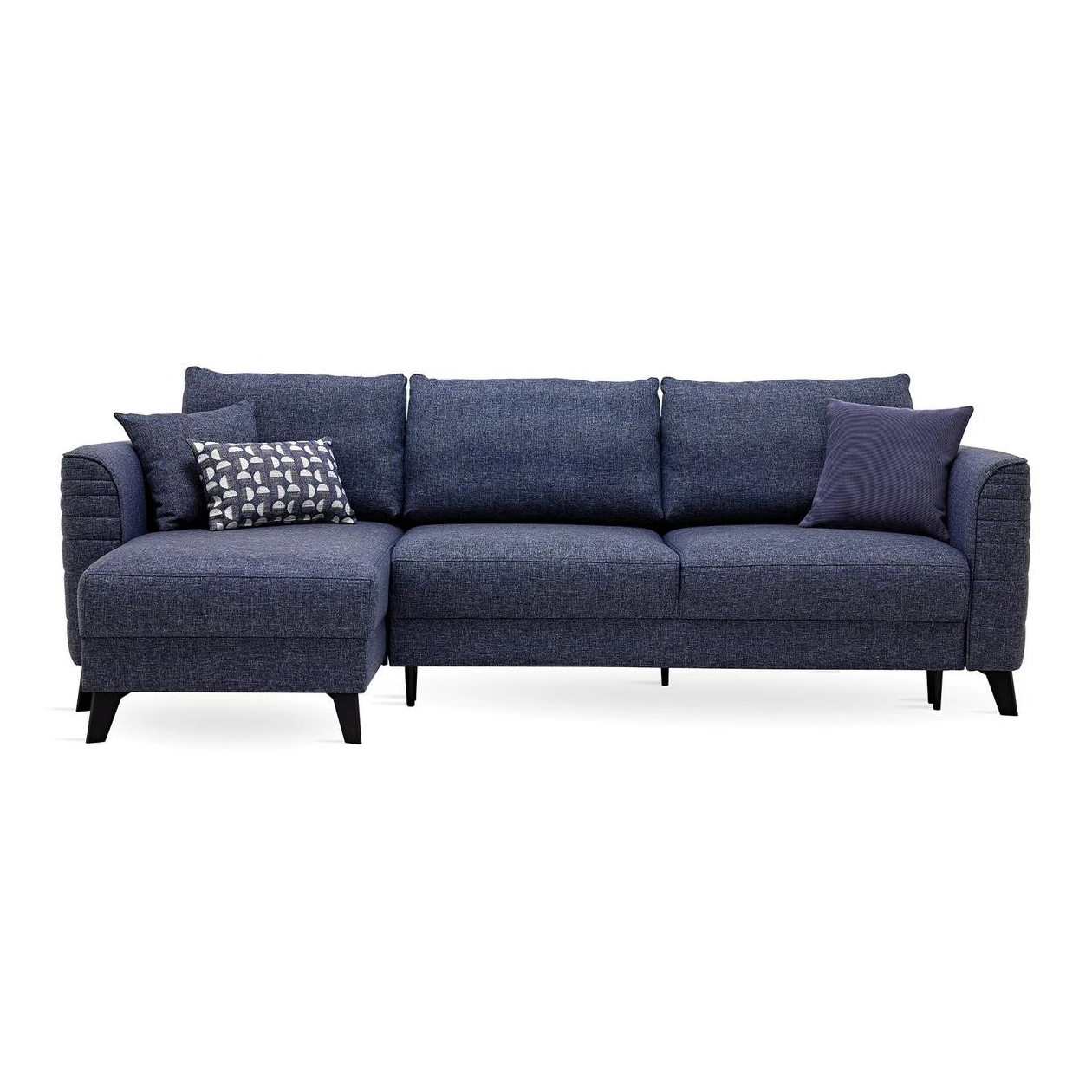 Диван-кровать большой Enza Home Grace, угловой, цвет синий, размер 256х148х90 см Диван-кровать большой Enza Home Grace, угловой, цвет синий, размер 256х148х90 см