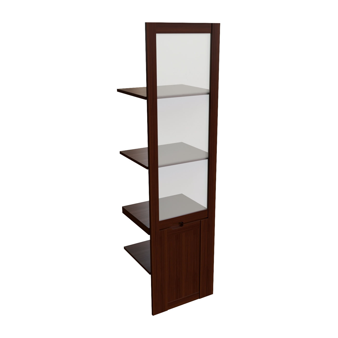 Наполнение одност. шкафа со стеклом Multi-Office Sorbonne walnut, размер 43x42x188 см, цвет: тёмный орех22553