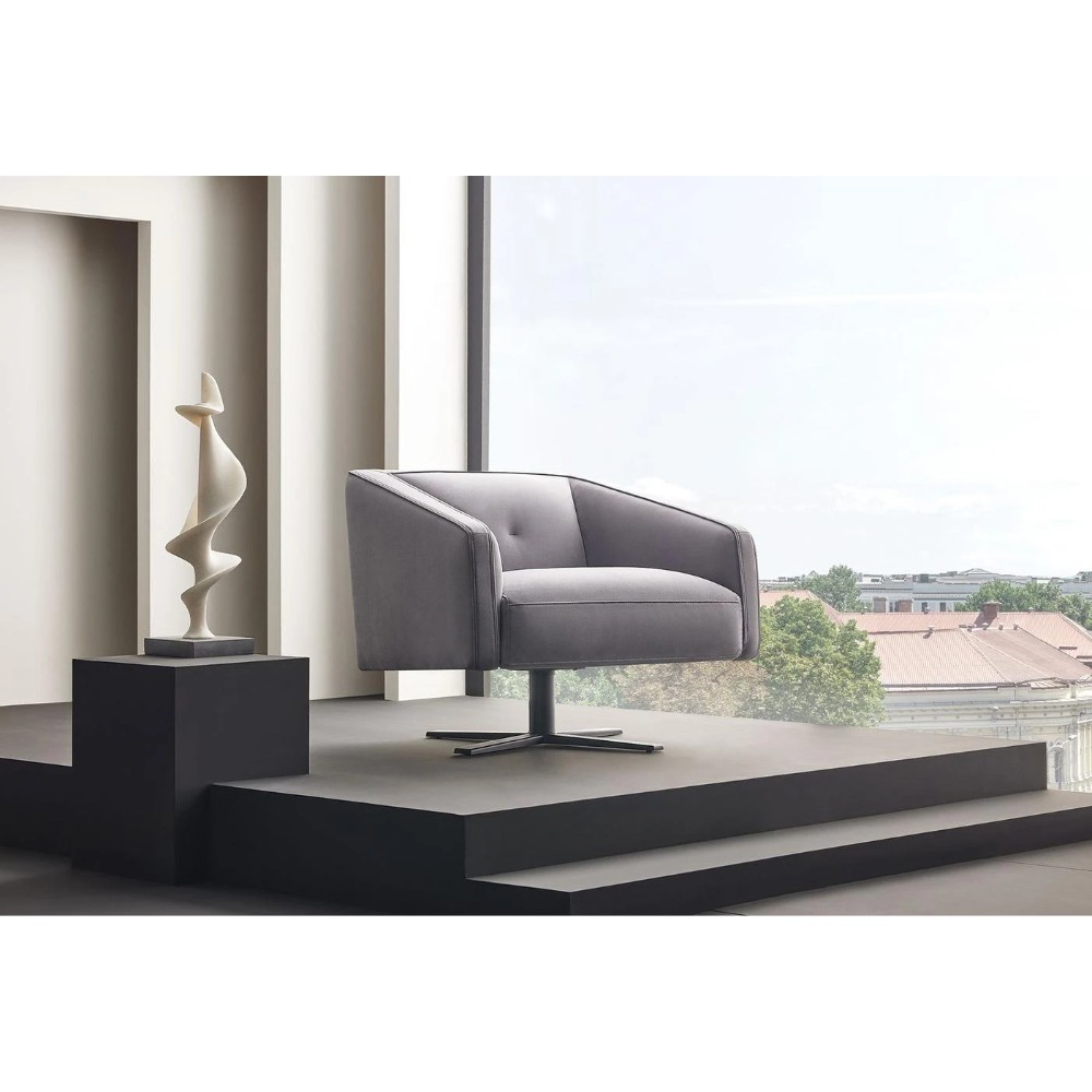 Кресло Enza Home Victoria, вращающееся, цвет серый, размер 90х90х74 см Кресло Enza Home Victoria, вращающееся, цвет серый, размер 90х90х74 см