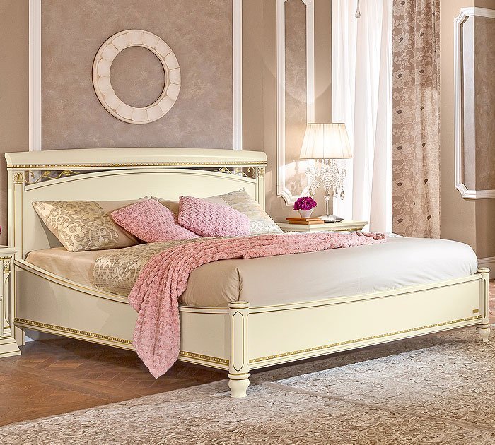 Кровать Camelgroup Treviso Frassino, двуспальная, без изножья, цвет: белый ясень, 180x200 см (143LET.03FR)143LET.03FR