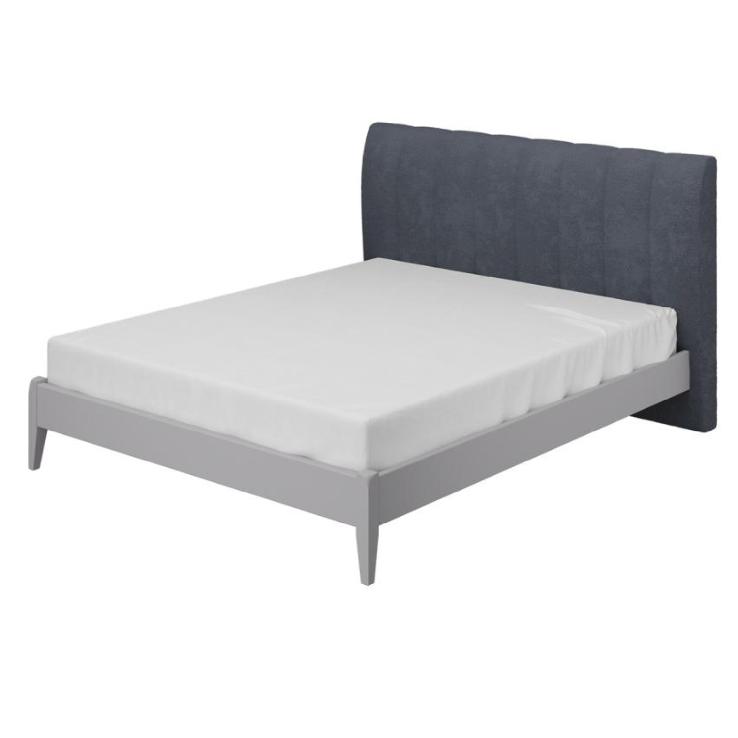 Кровать Bravo Джали, двуспальная, 160х200 см, спинка: антрацит/вертикаль, каркас: холодный серый