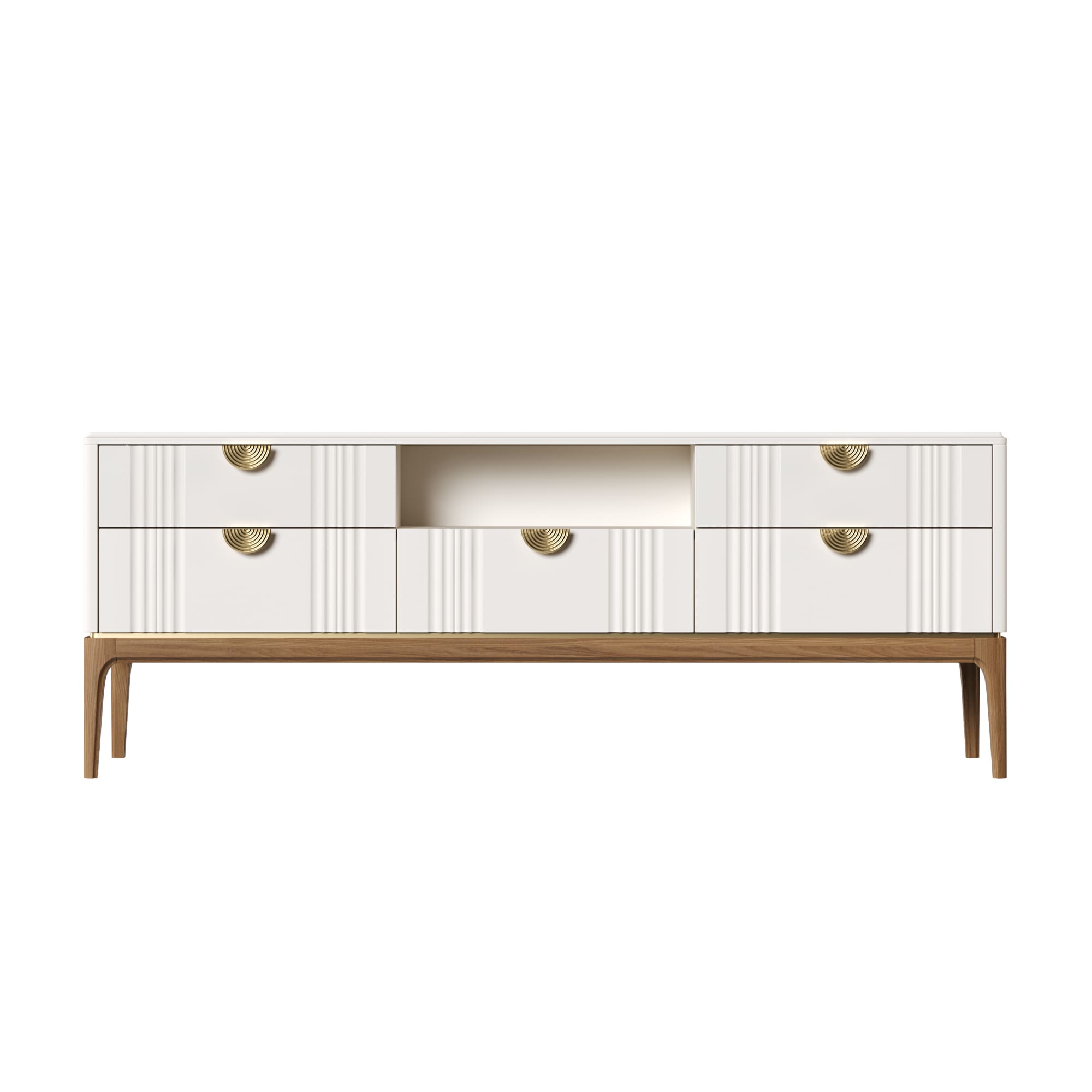 Тумба под телевизор Bari White, широкая, 180x45x62 см, цвет: белый (BR305W)BR305W Тумба под телевизор Bari White, широкая, 180x45x62 см, цвет: белый (BR305W)BR305W