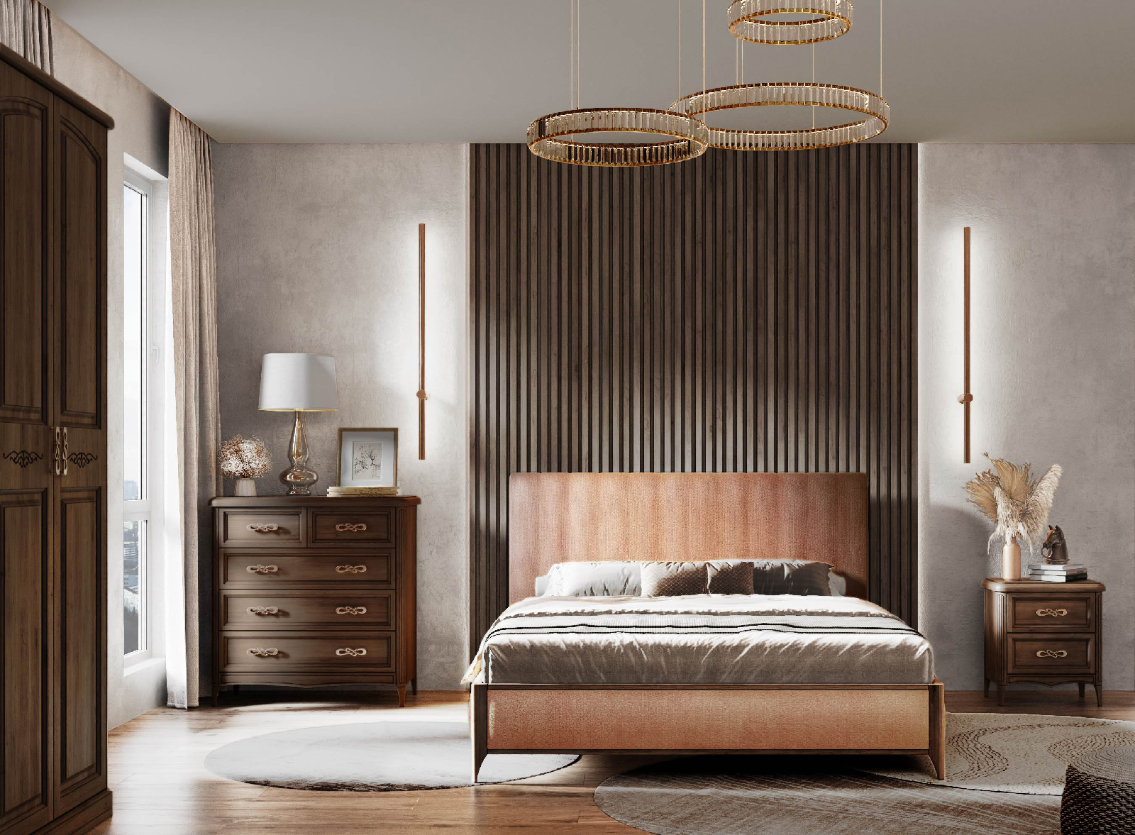 Кровать 200х200 Walson Шанталь, 218x219x110 см, цвет: бук Кровать 200х200 Walson Шанталь, 218x219x110 см, цвет: бук