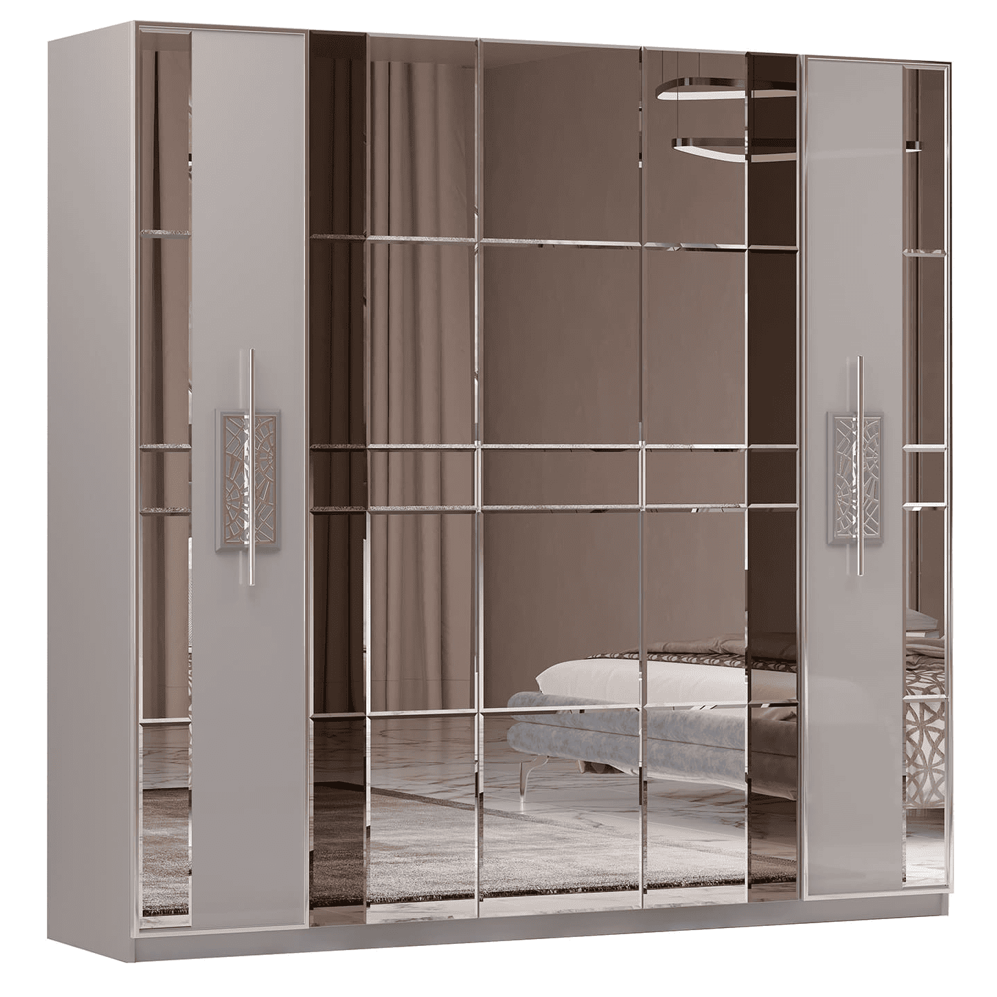 Шкаф пятидверный Арида Грация, цвет серый, 227х61х229 см. Шкаф пятидверный Арида Грация, цвет серый, 227х61х229 см.