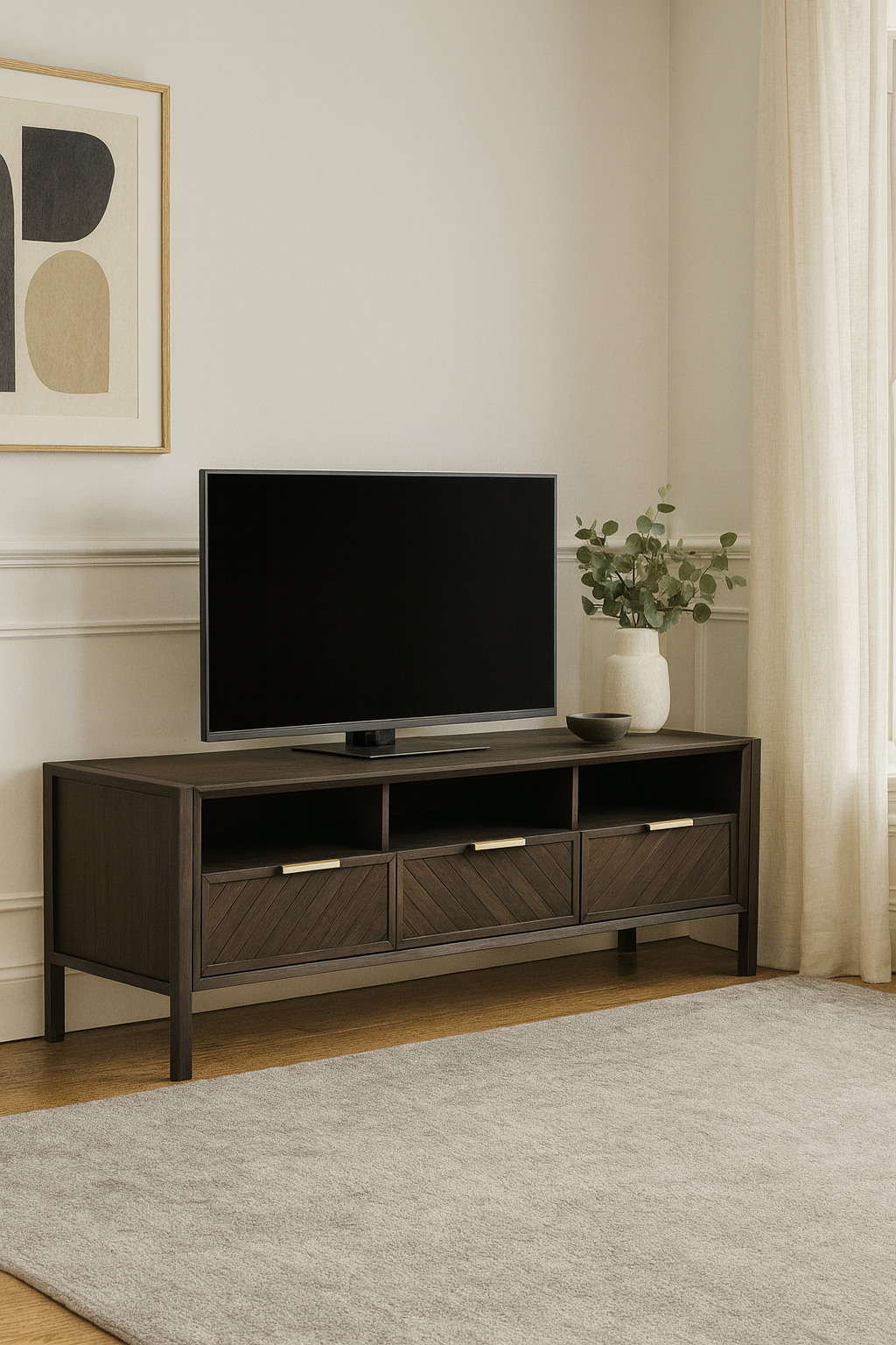 Тумба ТВ с 4-мя ящиками Vissam ART-DECO, размер 174х49х50 см, цвет Дуб Венге  (23017.01)23017.01 Тумба ТВ с 4-мя ящиками Vissam ART-DECO, размер 174х49х50 см, цвет Дуб Венге  (23017.01)23017.01