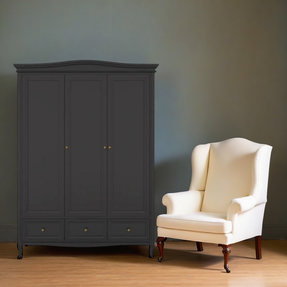 Шкаф 3-х дверный Aletan Majessa, 152х58х211 см, цвет: чёрный (M803BL )M803BL Шкаф 3-х дверный Aletan Majessa, 152х58х211 см, цвет: чёрный (M803BL )M803BL