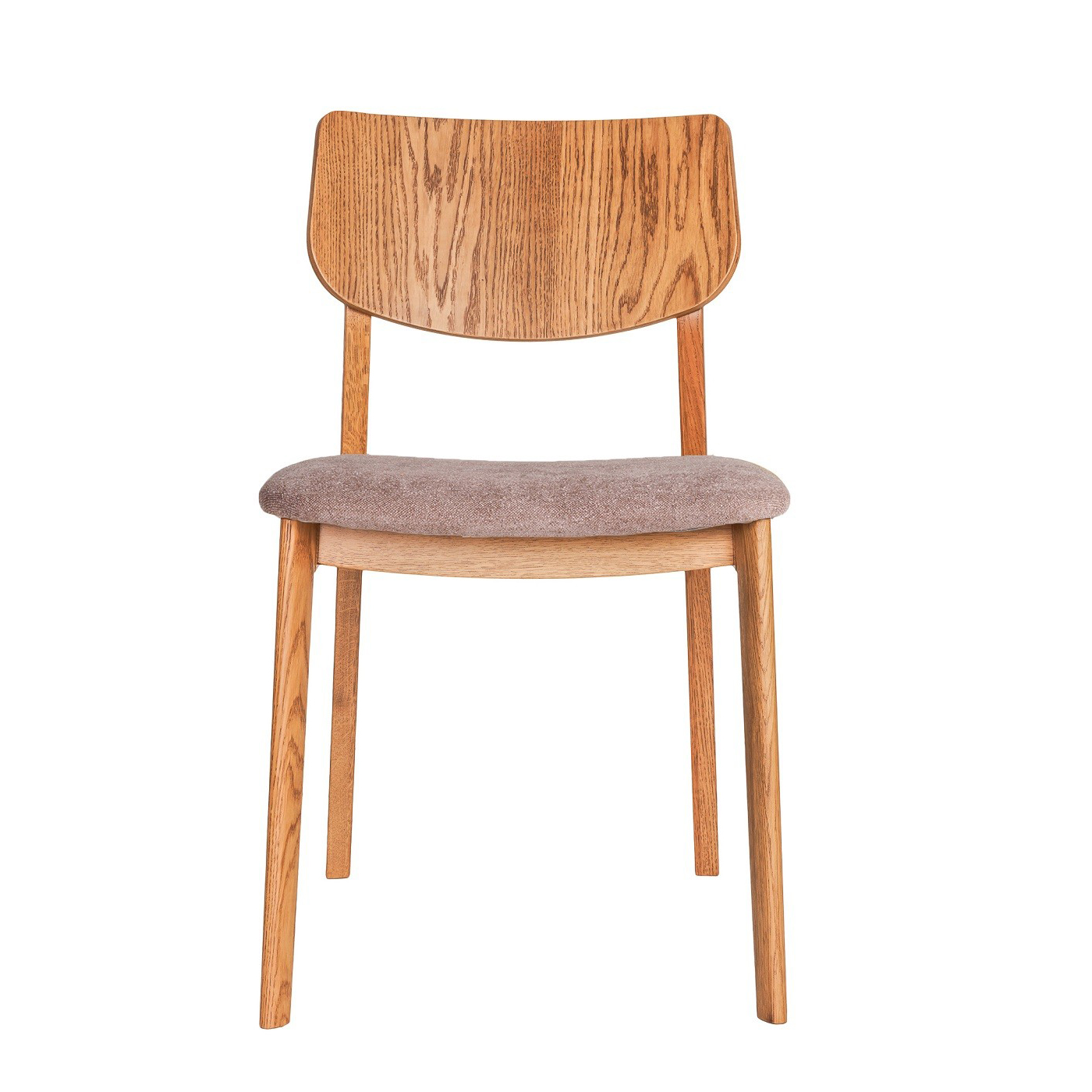 Стул Vissam Lester, жесткая спинка, цвет Дуб натуральный/патина темный орех, ткань 48 Букле Коричневый, размер 54х47х83 (22030.01.48)22030.01.48