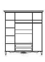 Шкаф платяной Timber Неаполь, 4-х дверный 204x65x227 см, цвет: ваниль с золотом (Т-524Д/VO)Т-524Д