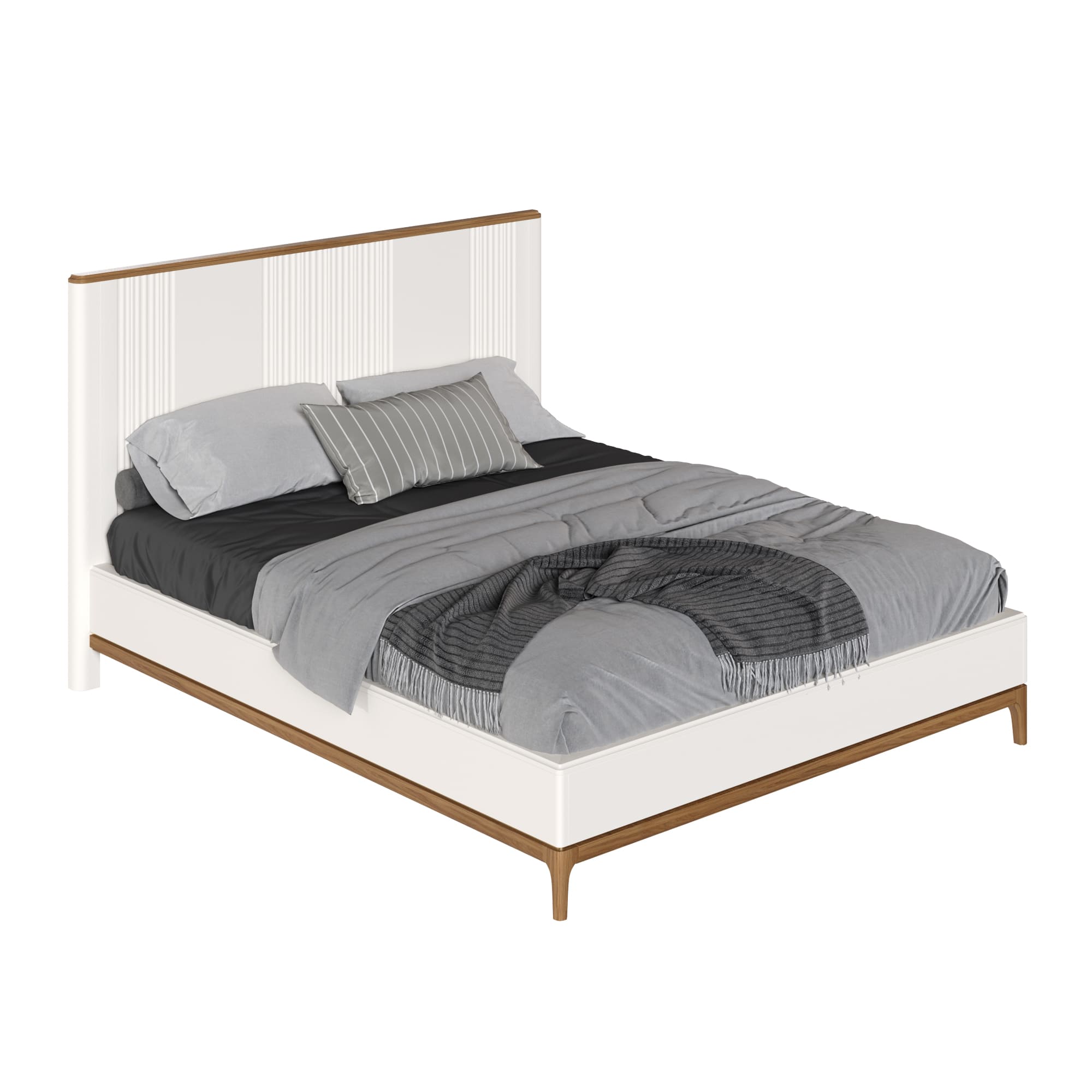 Кровать двуспальная Bari White, 160x200 см, цвет: белый (BR206W)BR206W Кровать двуспальная Bari White, 160x200 см, цвет: белый (BR206W)BR206W