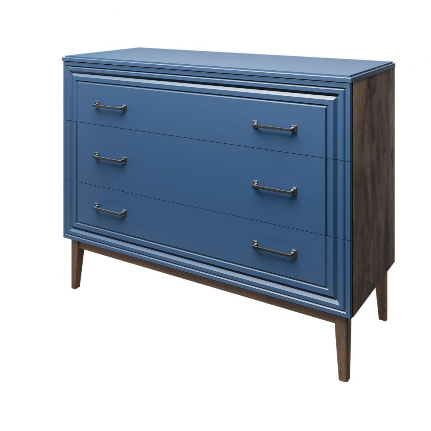 Комод Bravo Гориция, 3 ящика, цвет: сапфировый, размер 118х46х91 см
