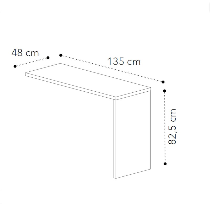 Стол туалетный для комода 3 ящ. Camelgroup Smart Bianco, цвет: белый лак, 135x48x83 см (162TOI.01BI)162TOI.01BI
