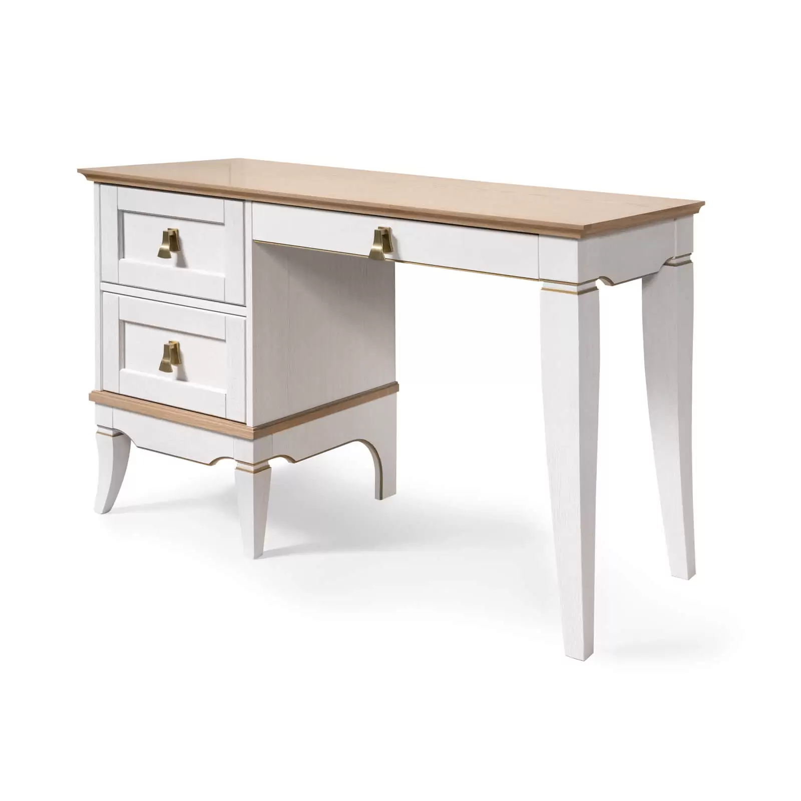 Стол туалетный Гомельдрев Тельма, размер 120х47х73 см, цвет белый/натуральный дуб (ГМ 6589-10)ГМ 6589-10 Стол туалетный Гомельдрев Тельма, размер 120х47х73 см, цвет белый/натуральный дуб (ГМ 6589-10)ГМ 6589-10