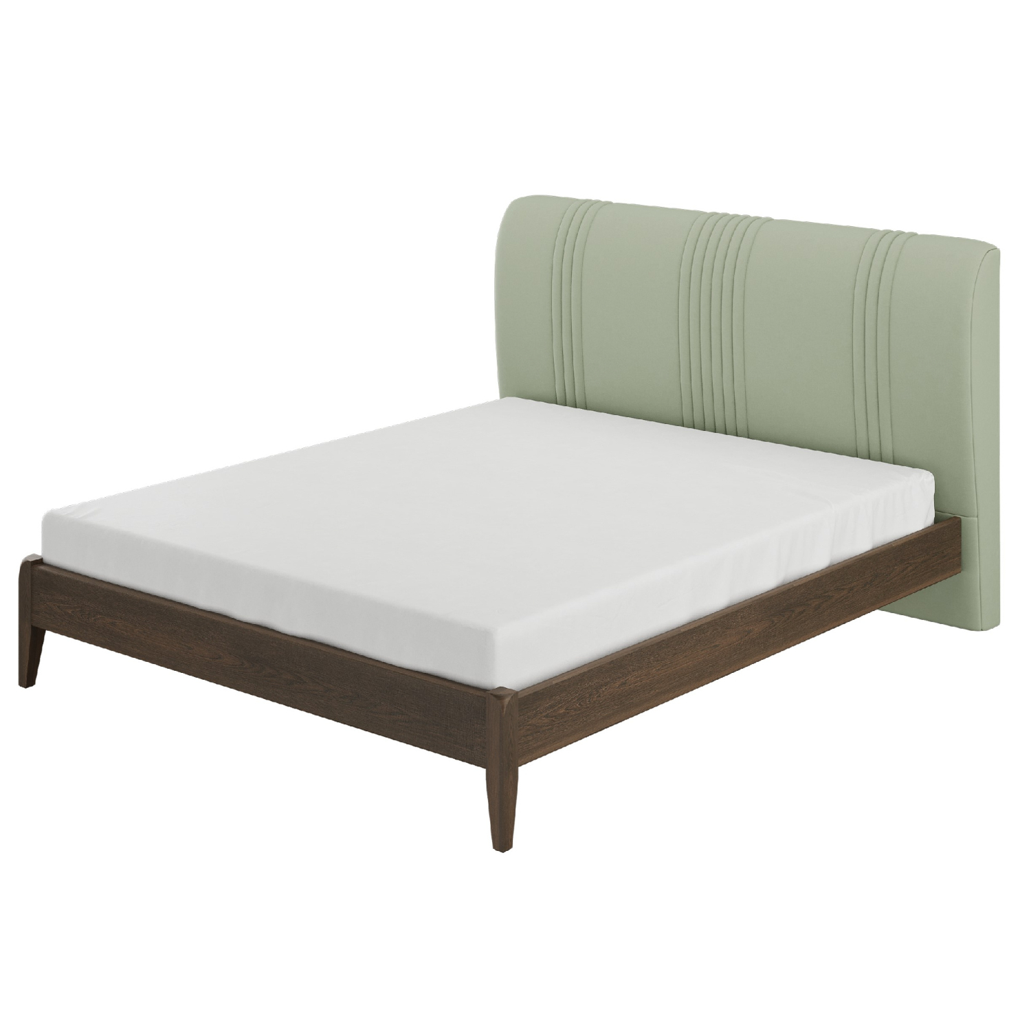 Кровать Bravo Джали, двуспальная, 160х200 см, спинка: зелёный самшит/линия, каркас: дуб коньяк