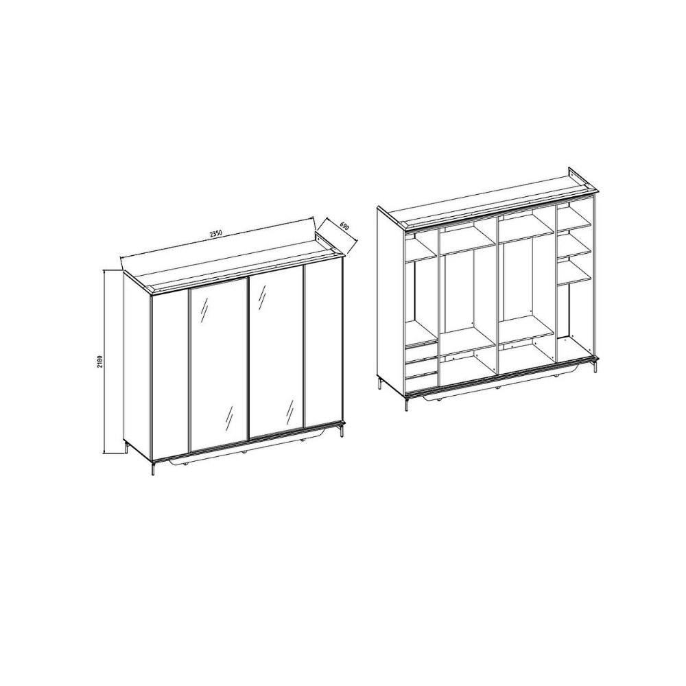 Шкаф-купе Bellona Havana, 235х69х218 см (HAVN-19)HAVN-19 Шкаф-купе Bellona Havana, 235х69х218 см (HAVN-19)HAVN-19