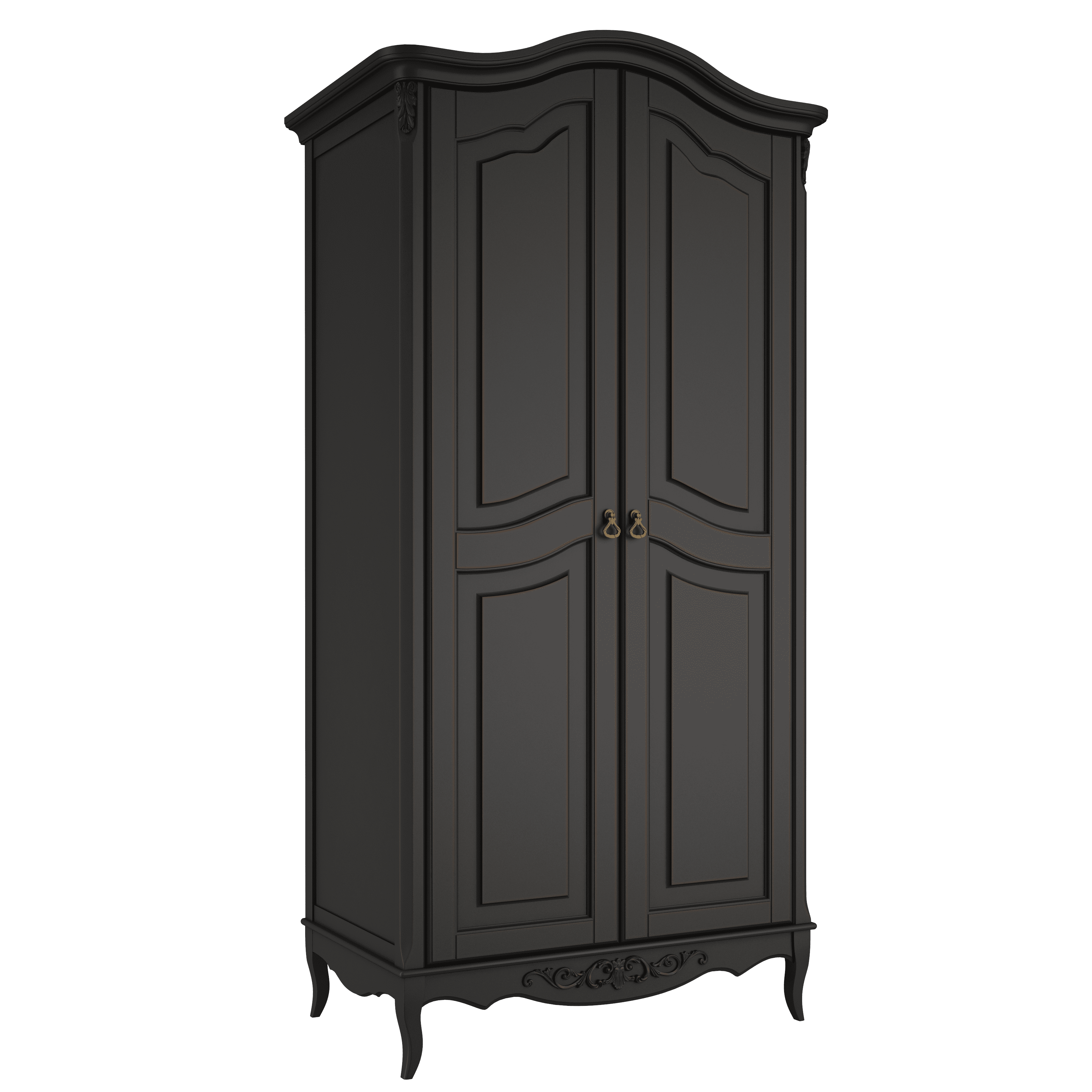 Шкаф платяной Aletan Provence, 2-х дверный, цвет: черный, размер 107х66х210 см (B802BL)B802BL