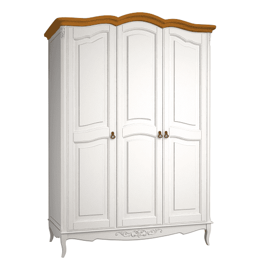 Шкаф платяной Aletan Provence Wood, 3-х дверный, цвет: слоновая кость -дерево 162х66х223 (W803)W803