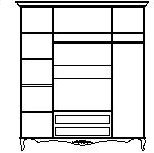 Шкаф платяной Timber Неаполь, 4-х дверный с зеркалами 204x65x227 см цвет: белый с серебром (T-524)T-524