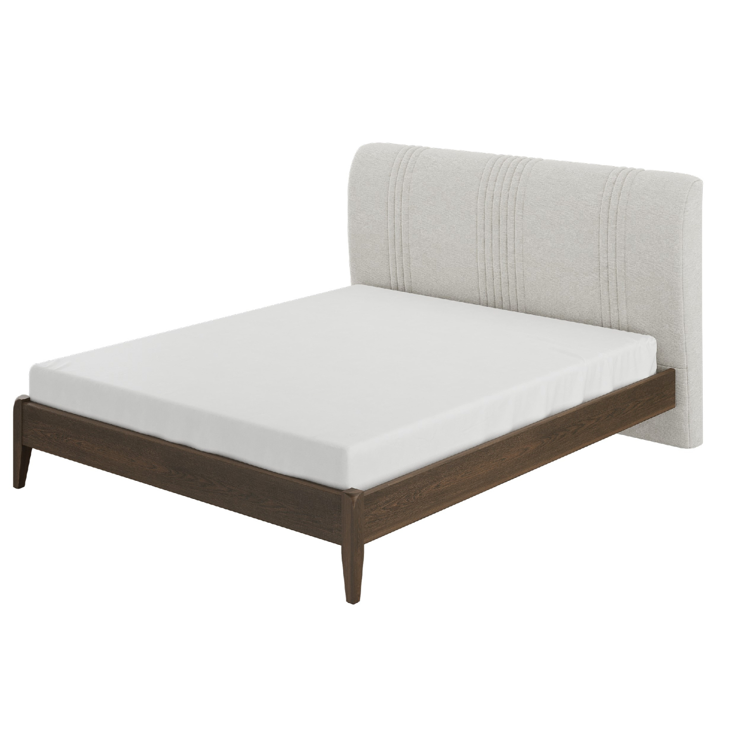 Кровать Bravo Джали, двуспальная, 160х200 см, спинка: перламутровый/линия, каркас: дуб коньяк