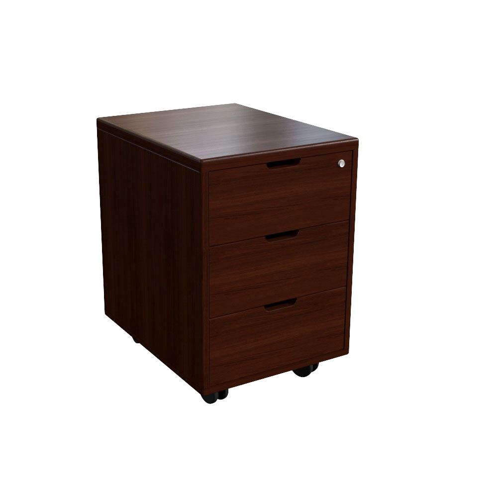 Тумба подкатная 3 ящика Multi-Office Amber, размер 42x54x61 см, цвет: тёмный орех22300