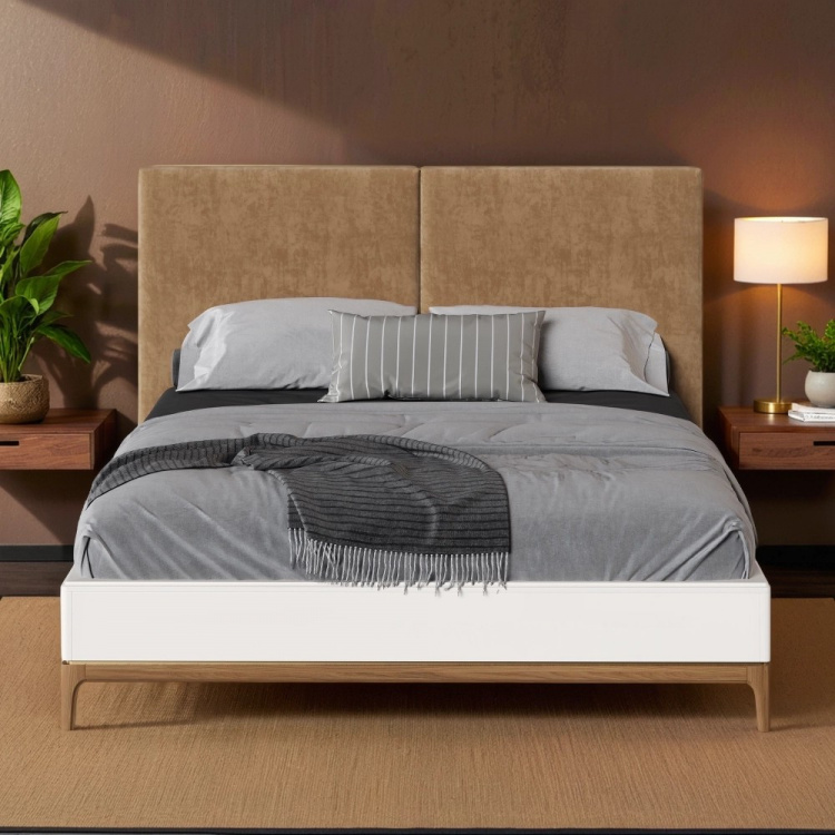 Кровать полуторная Bari White, 140x200 см, мягкая спинка, цвет: белый (BR224W)BR224W Кровать полуторная Bari White, 140x200 см, мягкая спинка, цвет: белый (BR224W)BR224W