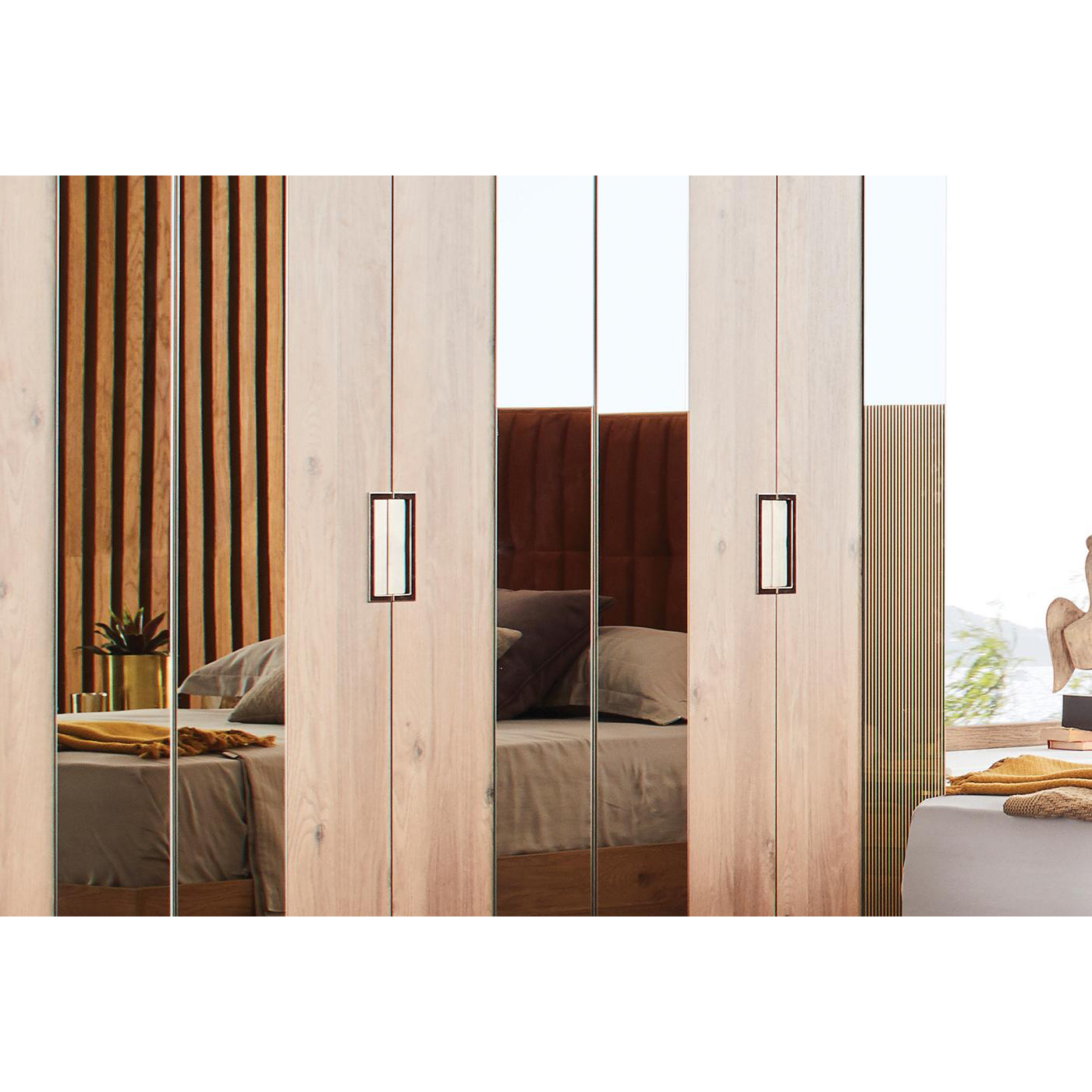 Шкаф платяной Enza Home Sona, 6-дверный, размер 272х61х222 см55555000001496