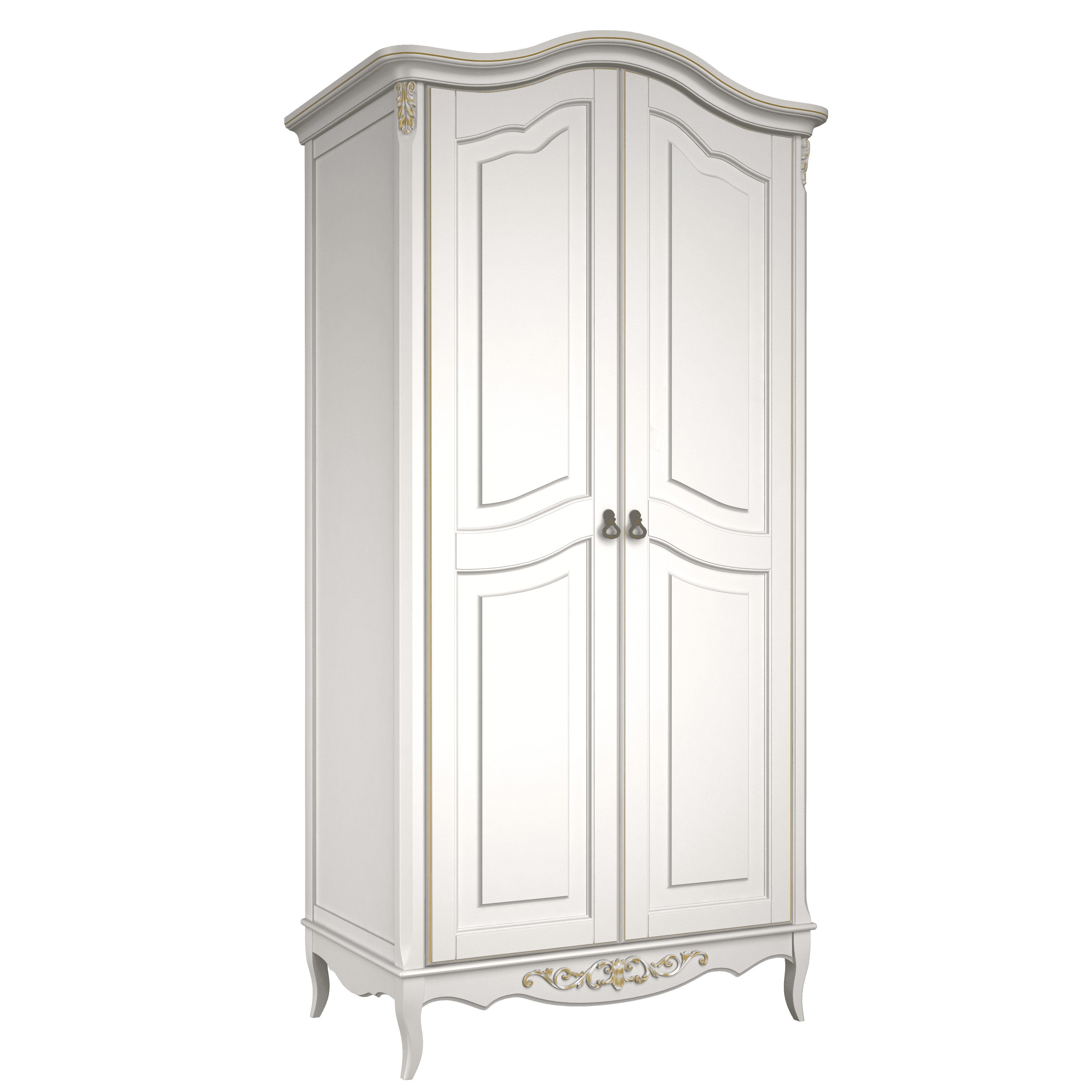 Шкаф платяной Aletan Provence, 2-х дверный, цвет: слоновая кость-золото (B802G)B802G