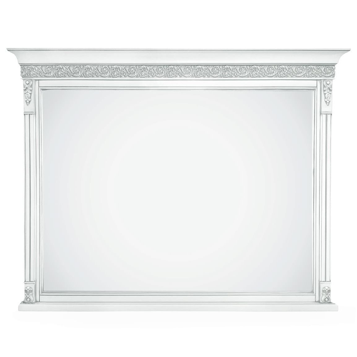 Зеркало Timber Неаполь, навесное, цвет: белый с серебром (Т-405/BA)Т-405