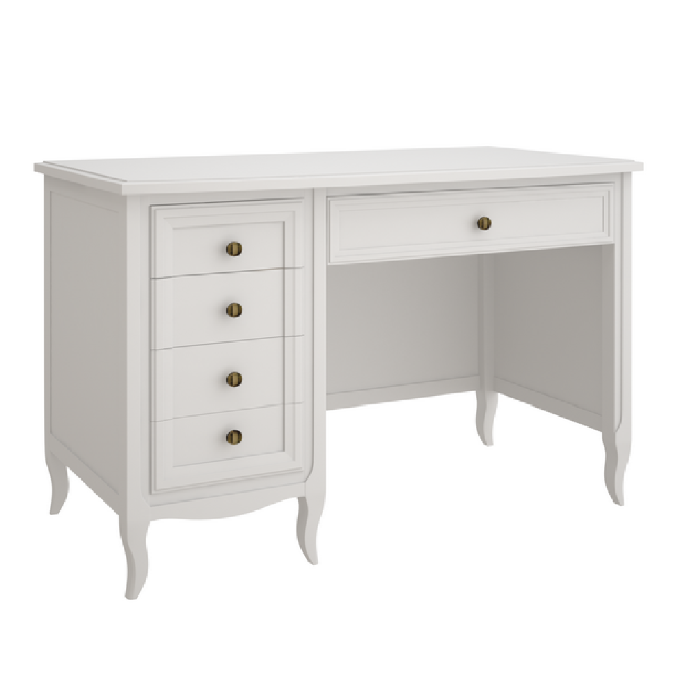 Стол письменный Aletan Majessa, однотумбовый, 138х65х80 см, цвет: белый (M702W)M702W Стол письменный Aletan Majessa, однотумбовый, 138х65х80 см, цвет: белый (M702W)M702W