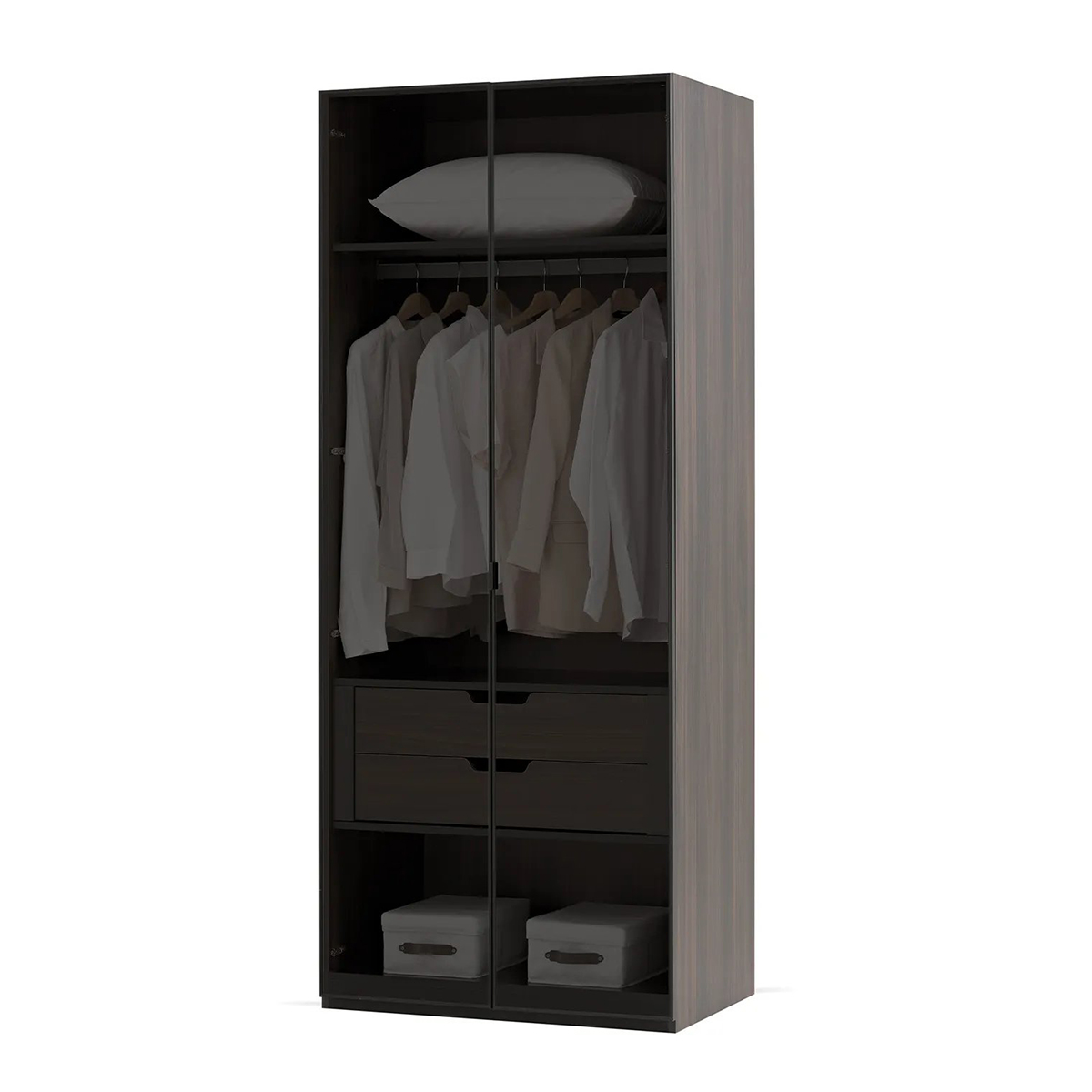 Шкаф платяной Enza Home Parma, 2-дверный, со стеклянными дверцами, размер 90x61x222 см55555000002852 Шкаф платяной Enza Home Parma, 2-дверный, со стеклянными дверцами, размер 90x61x222 см55555000002852
