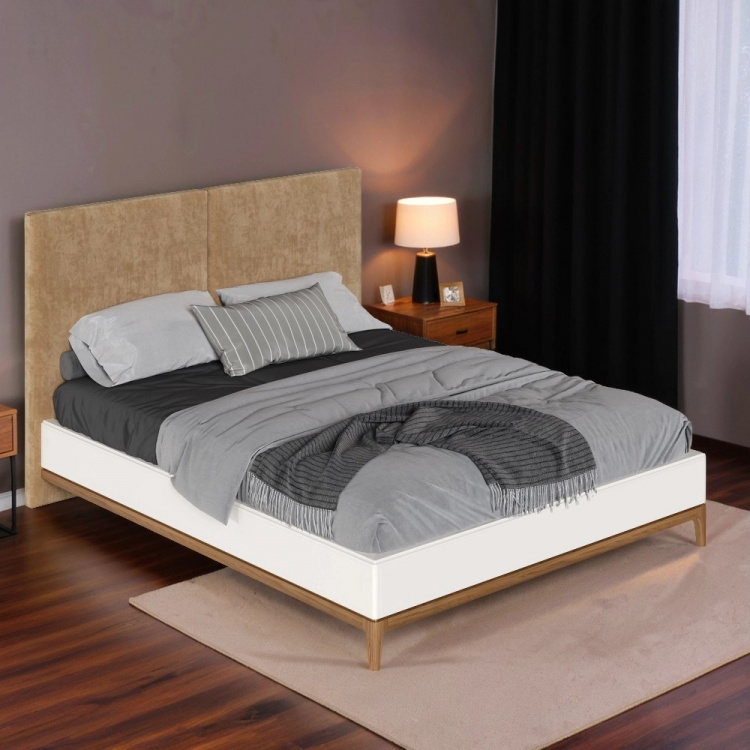 Кровать полуторная Bari White, 140x200 см, мягкая спинка, цвет: белый (BR224W)BR224W Кровать полуторная Bari White, 140x200 см, мягкая спинка, цвет: белый (BR224W)BR224W