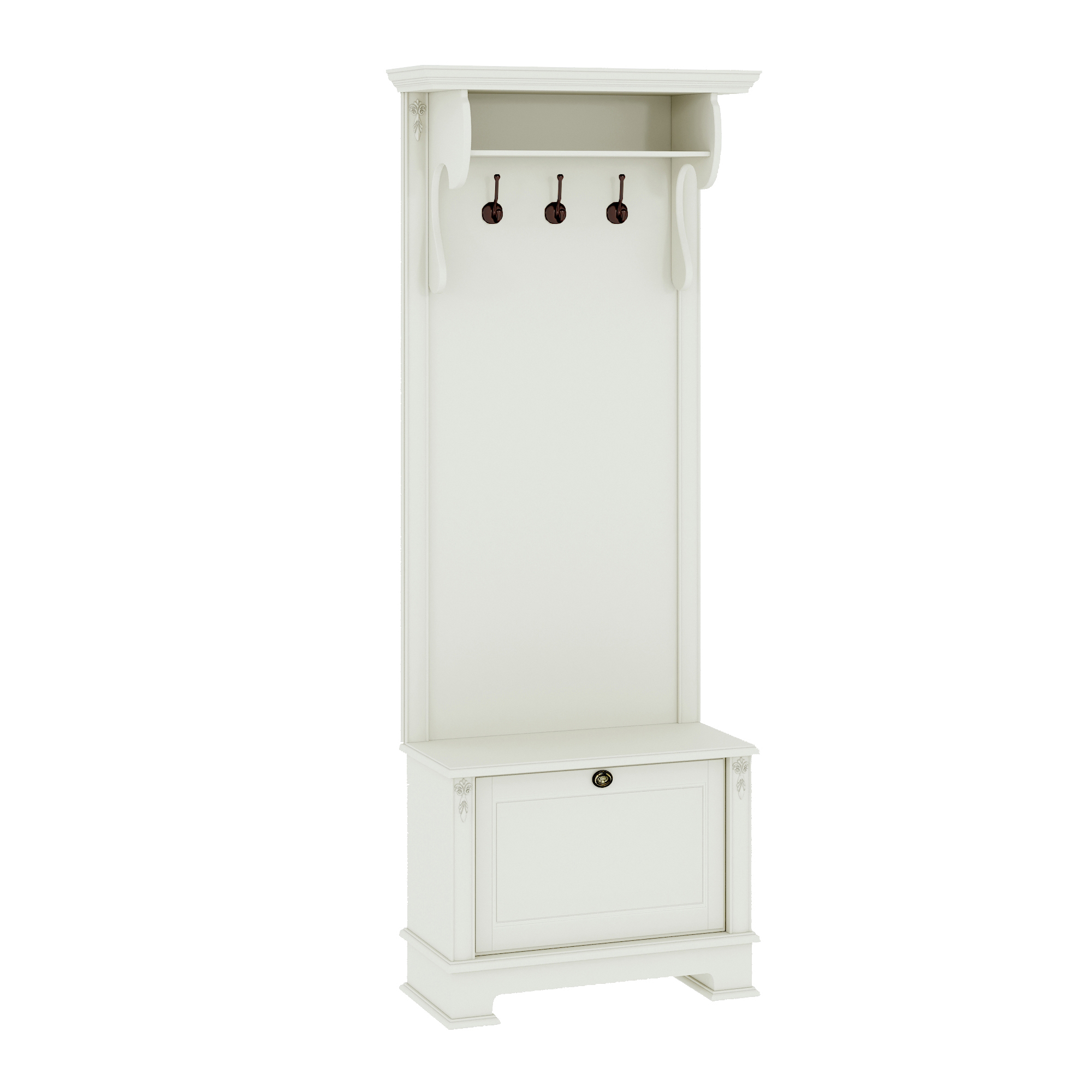 Прихожая с обувницей Atrium, размер 83х37х207 см, цвет: слоновая кость (М1340+М1350)М1340+М1350 Прихожая с обувницей Atrium, размер 83х37х207 см, цвет: слоновая кость (М1340+М1350)М1340+М1350